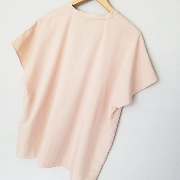 Eileen Fisher Mandarin Collar Top M Dune Tencel Blend Lightweight Lagenlook $198 - Picture 13 of 16